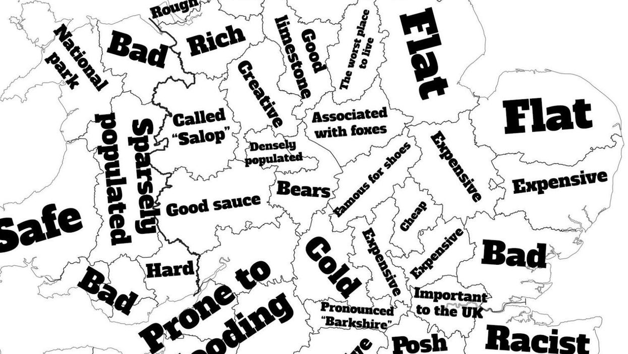 The stereotype map of Britain's counties, according to Google autocomplete results