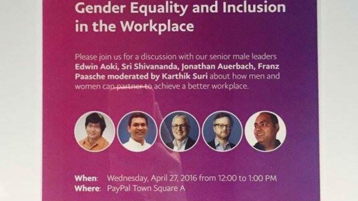 PayPal's all-male panel on gender equality and made lots of people angry
