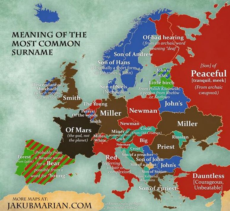 Polish Last Names Map This Map Shows The Most Common Surnames In Europe | Indy100 | Indy100