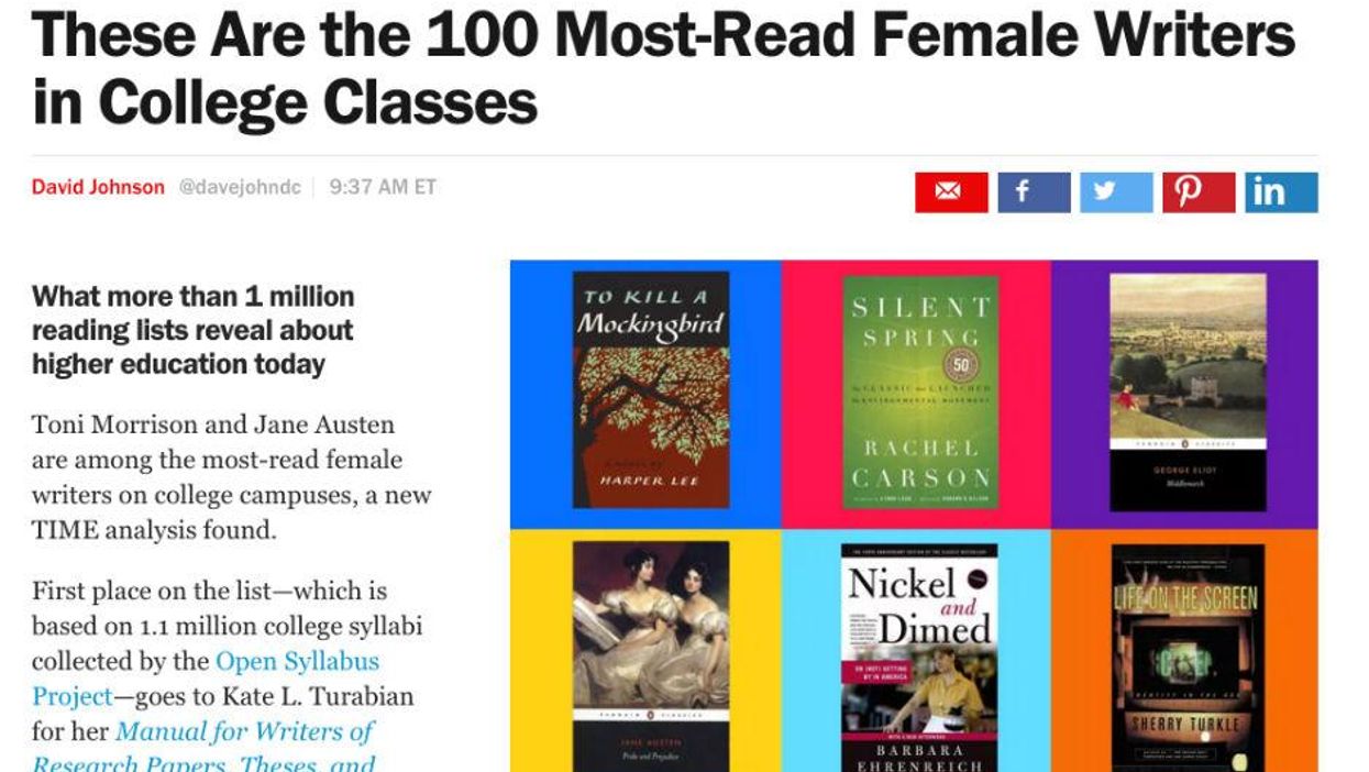 Time magazine released a list of leading female writers and still managed to include a man