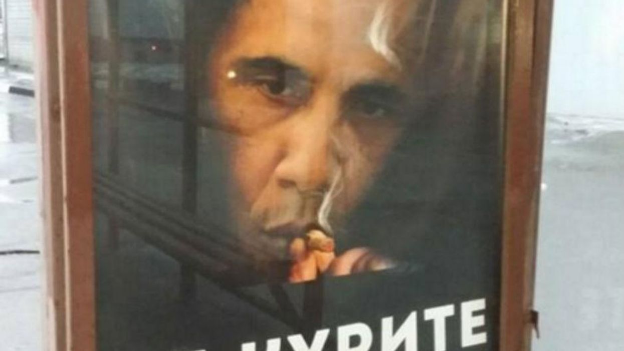 Meanwhile in Russia, there's a bizarre anti-smoking advert featuring Barack Obama