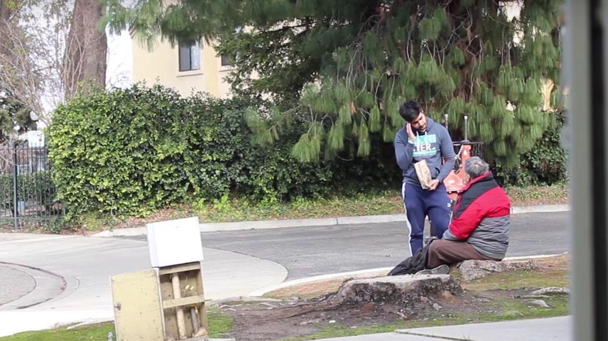 A homeless man offered up all his food and money in this 'social experiment'