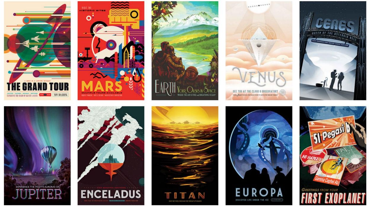 Nasa has released a set of beautiful retro posters to promote space adventure