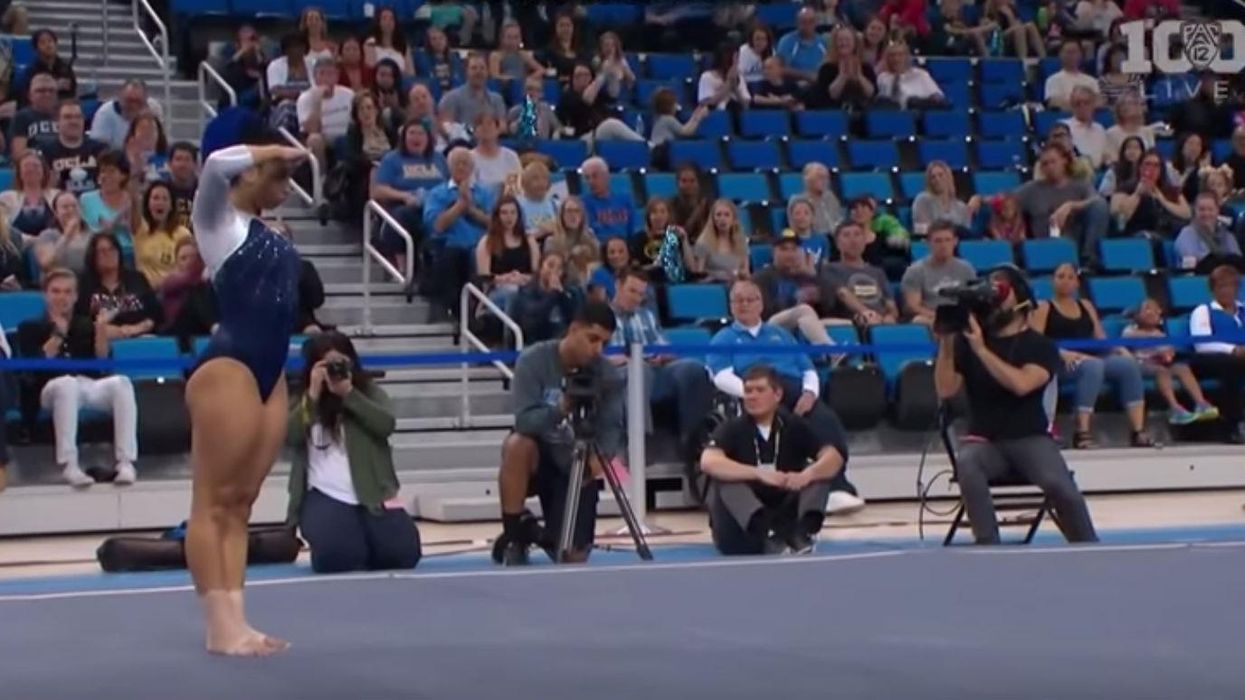 The internet is completely flipping out over this gymnast's amazing hip-hop routine