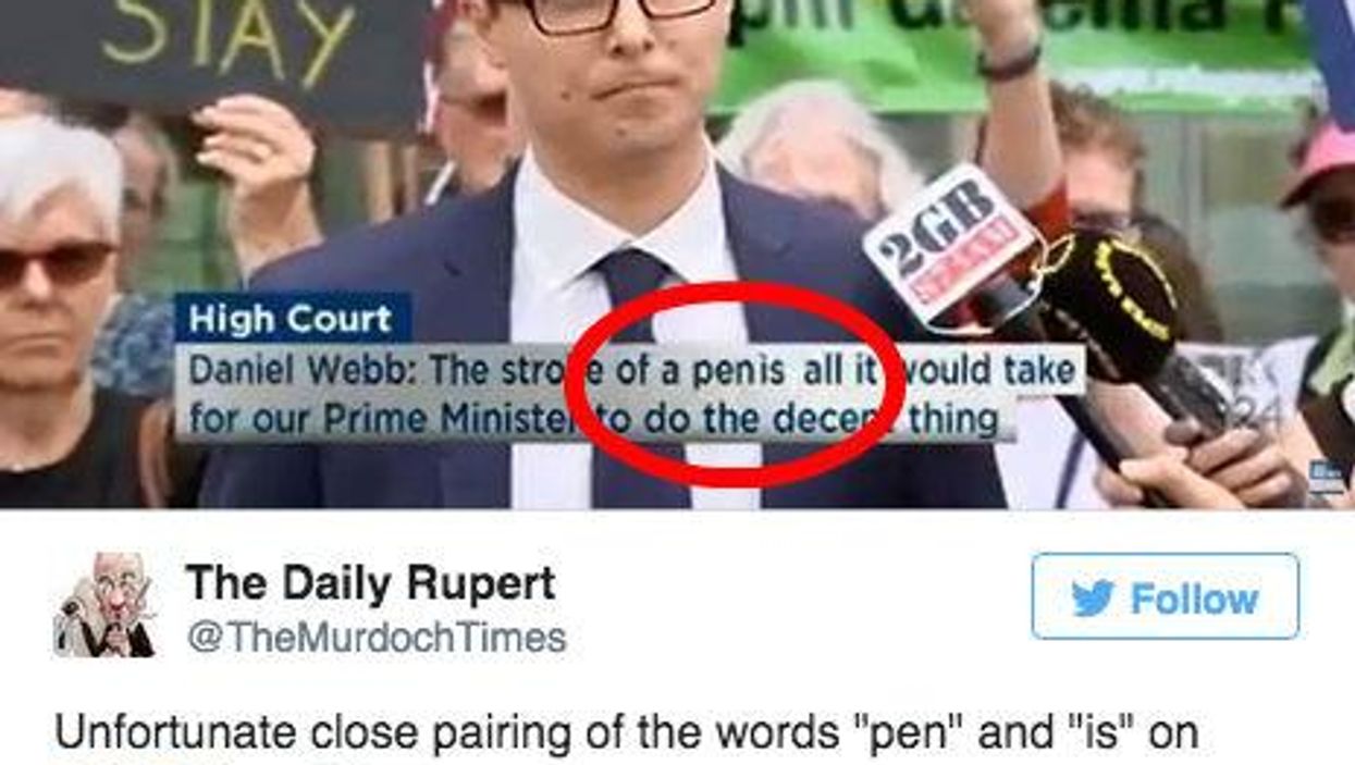Someone put a tiny typo into an Aussie news caption which made it exceedingly NSFW