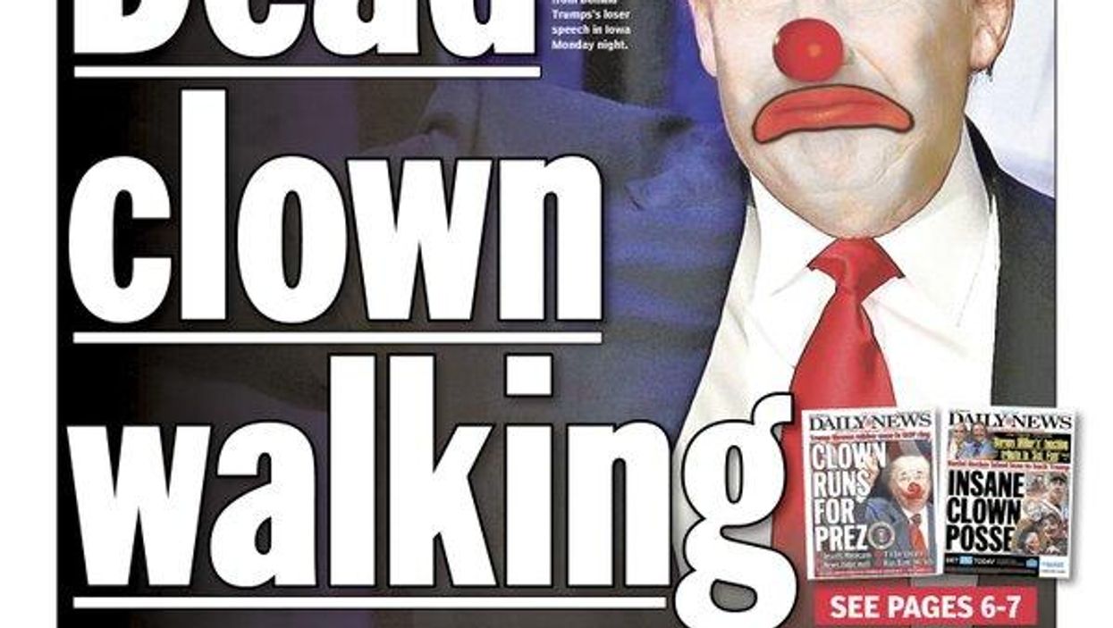 This front page totally nailed how everyone feels about Trump's Iowa loss