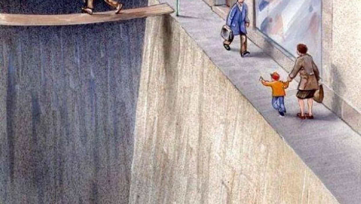 One cartoon that highlights how much public space we sacrifice for cars