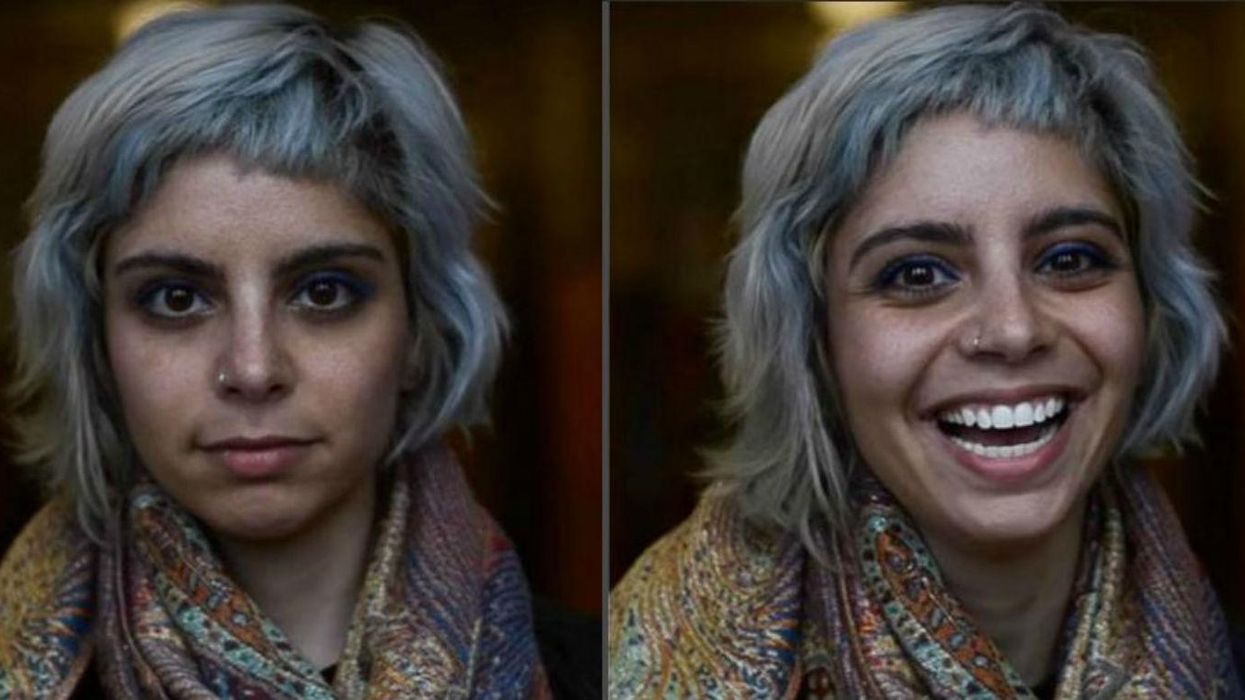 A student captured people's faces the moment they are told they are beautiful