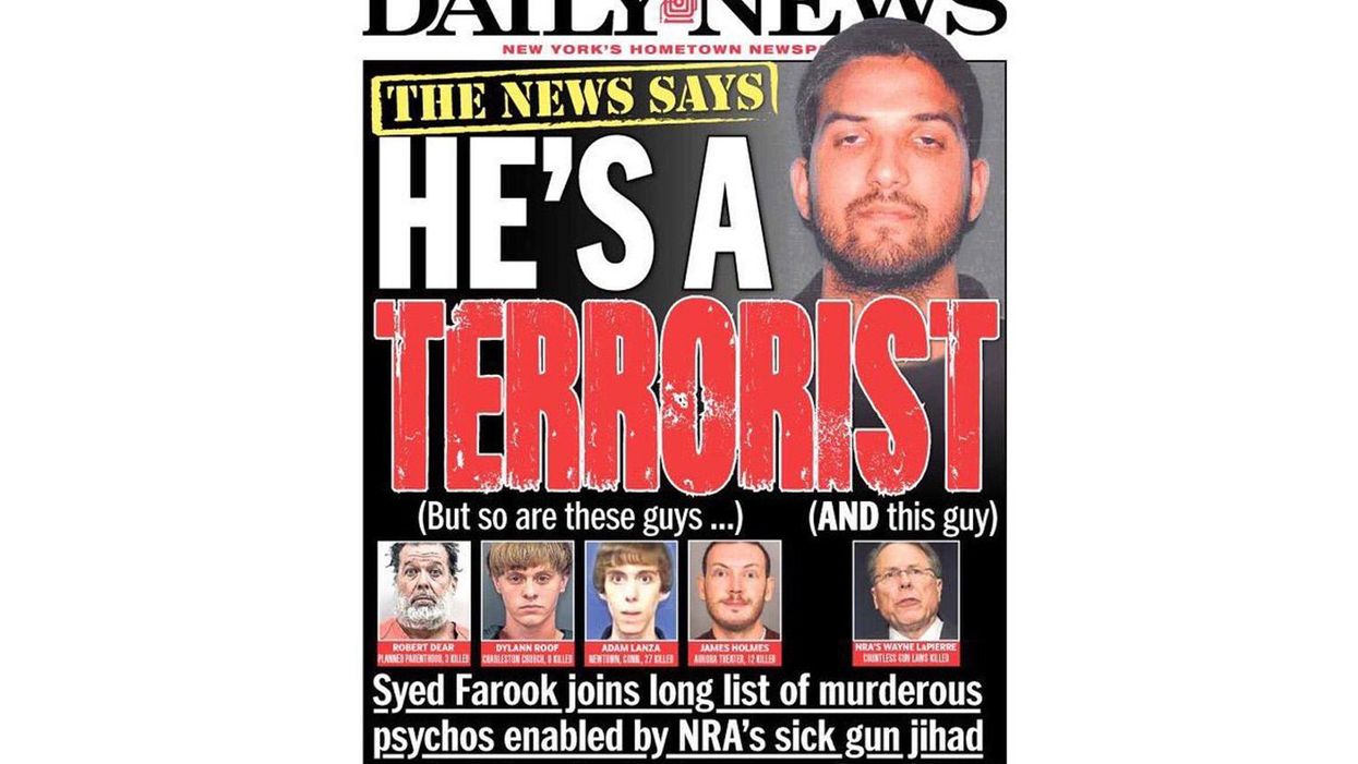 If San Bernardino shooters are terrorists then so is the NRA boss, says New York Daily News