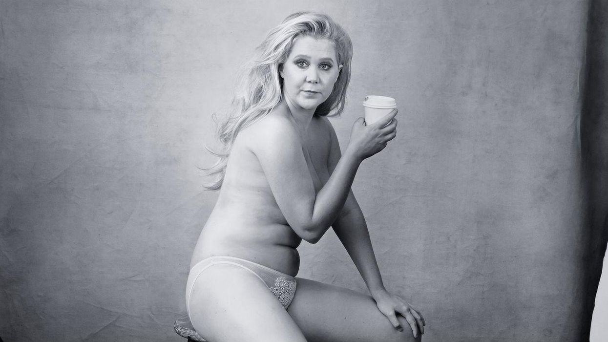 Everyone loved Amy Schumer's topless Pirelli calendar photo by Annie Leibovitz