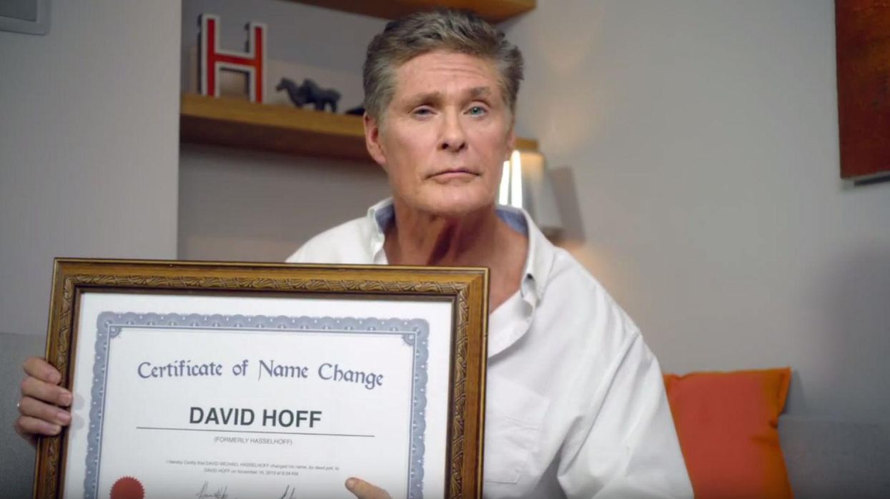 David Hasselhoff claims he's changed his name to 'David Hoff'