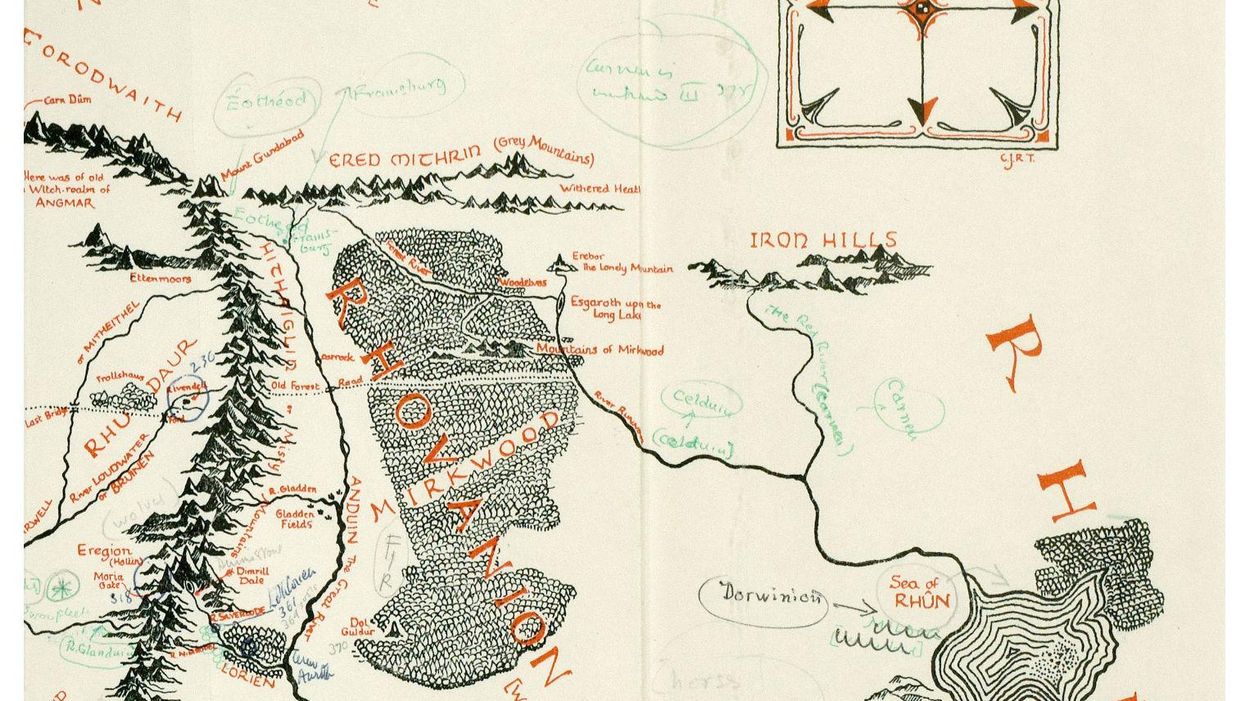 A never-before-seen map of Middle-earth annotated by JRR Tolkien was found in a copy of The Lord of the Rings