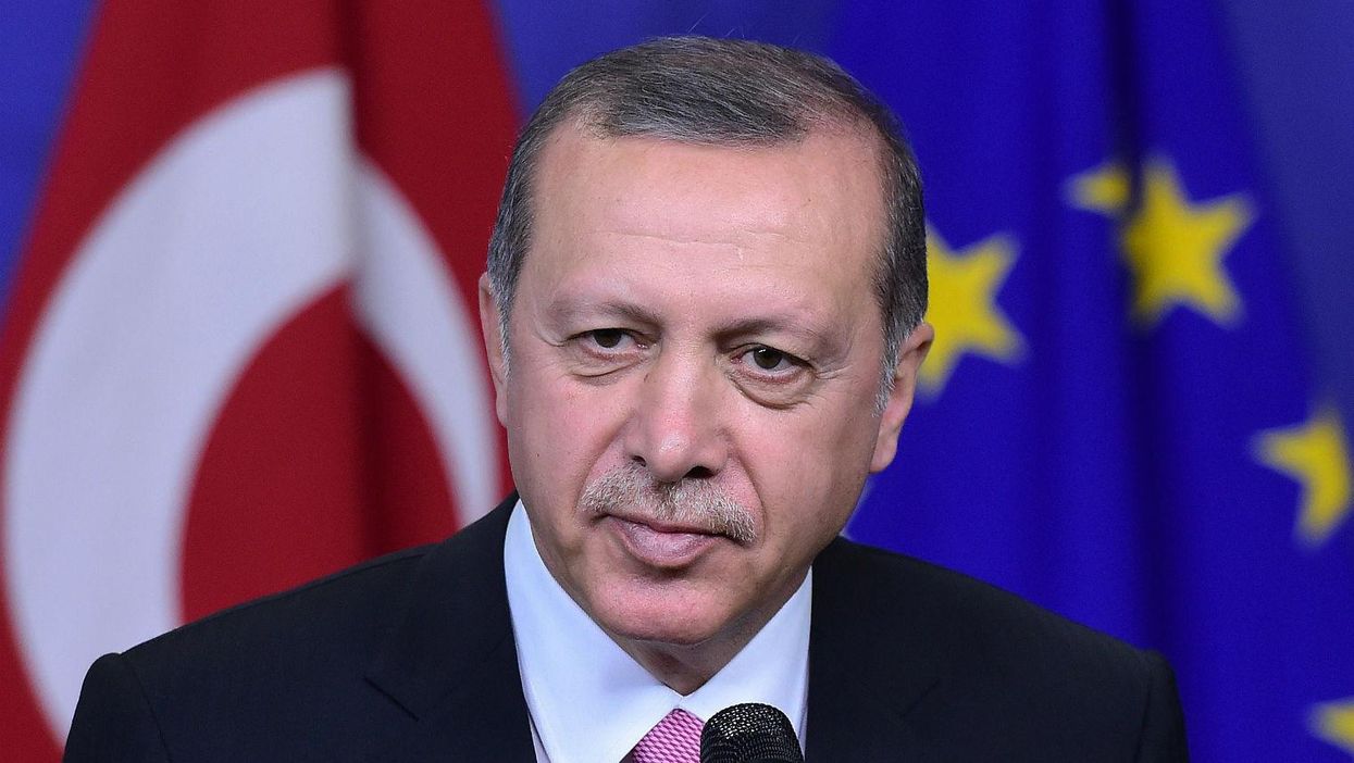 What happened when a journalist asked Turkish president Recep Tayyip Erdogan if he was a dictator