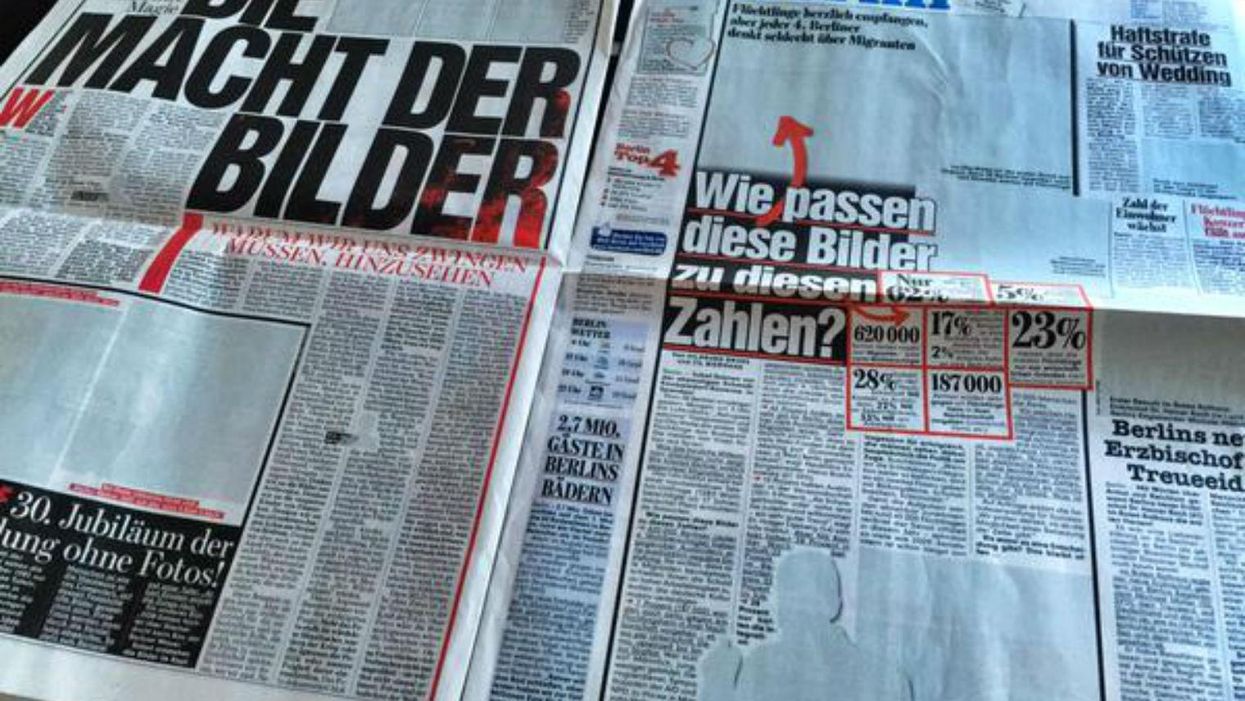 Why a newspaper in Germany ran an entire copy without any pictures