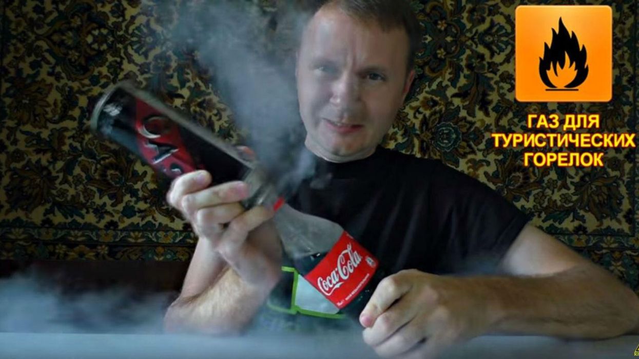 A man pumped a bottle of Coca Cola with propane. This is what happened next