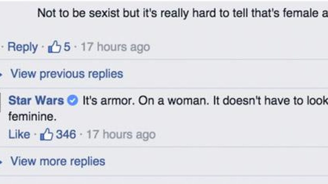 The Star Wars Facebook page left a 'sexist' commenter with worse burns than Anakin