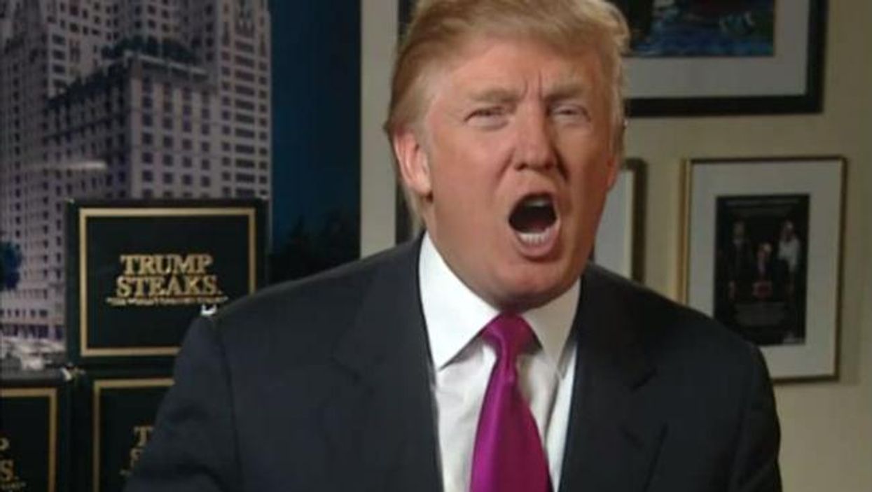 Please enjoy this video of Donald Trump trying to sell steaks