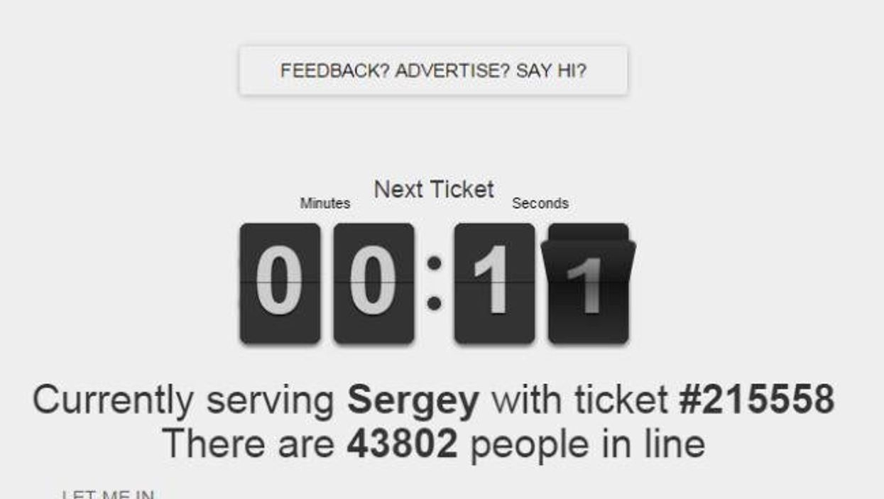 You have to wait in line for the world's most exclusive website