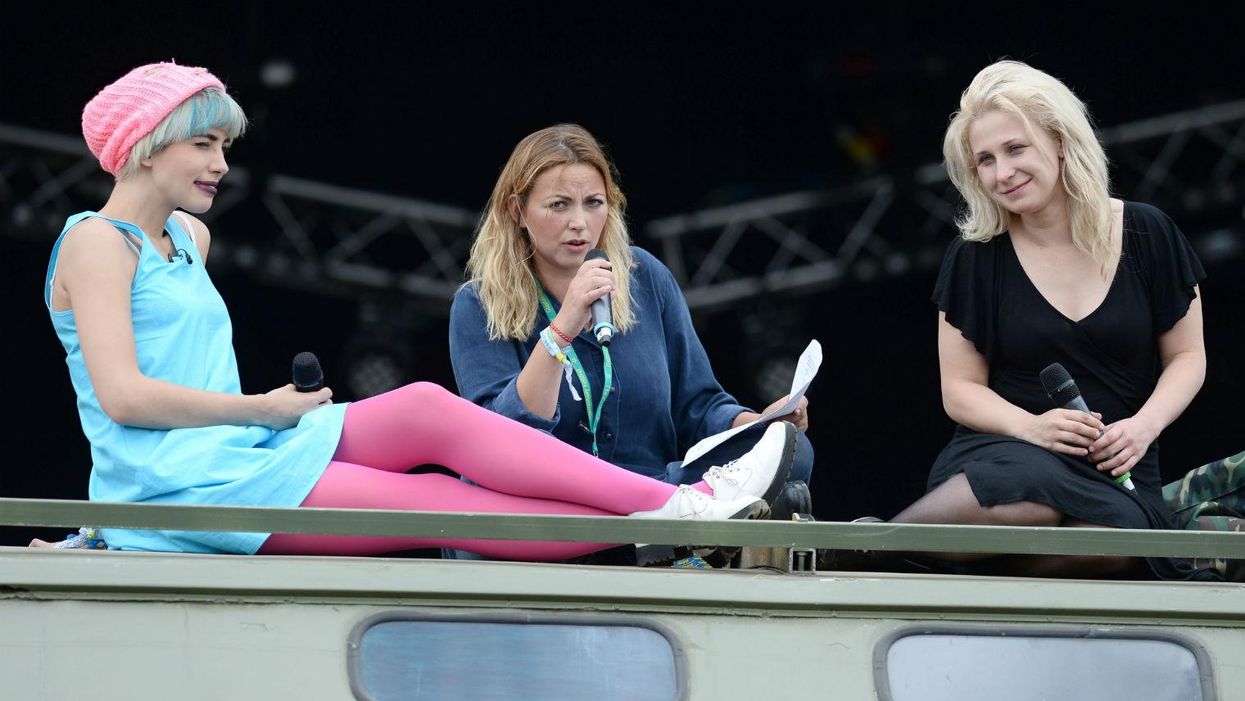 Charlotte Church interviewed Pussy Riot on top of a Russian military truck, because Glastonbury