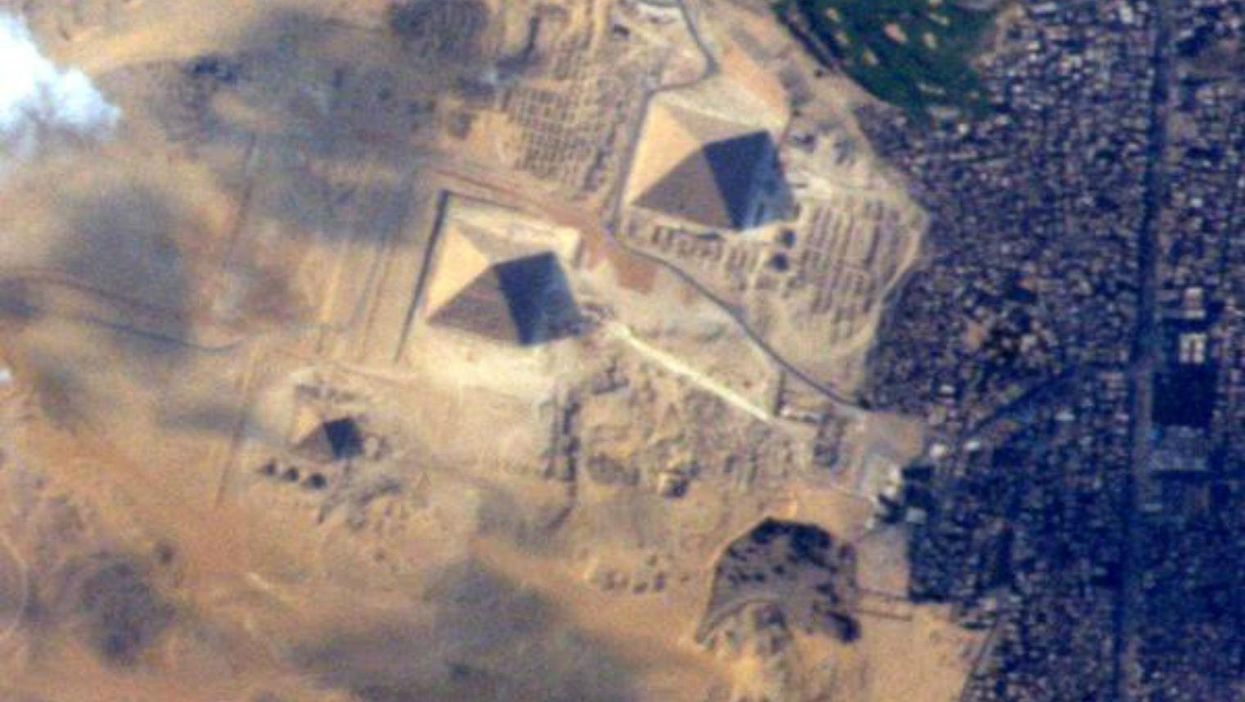 Yes, you can see the Pyramids from space