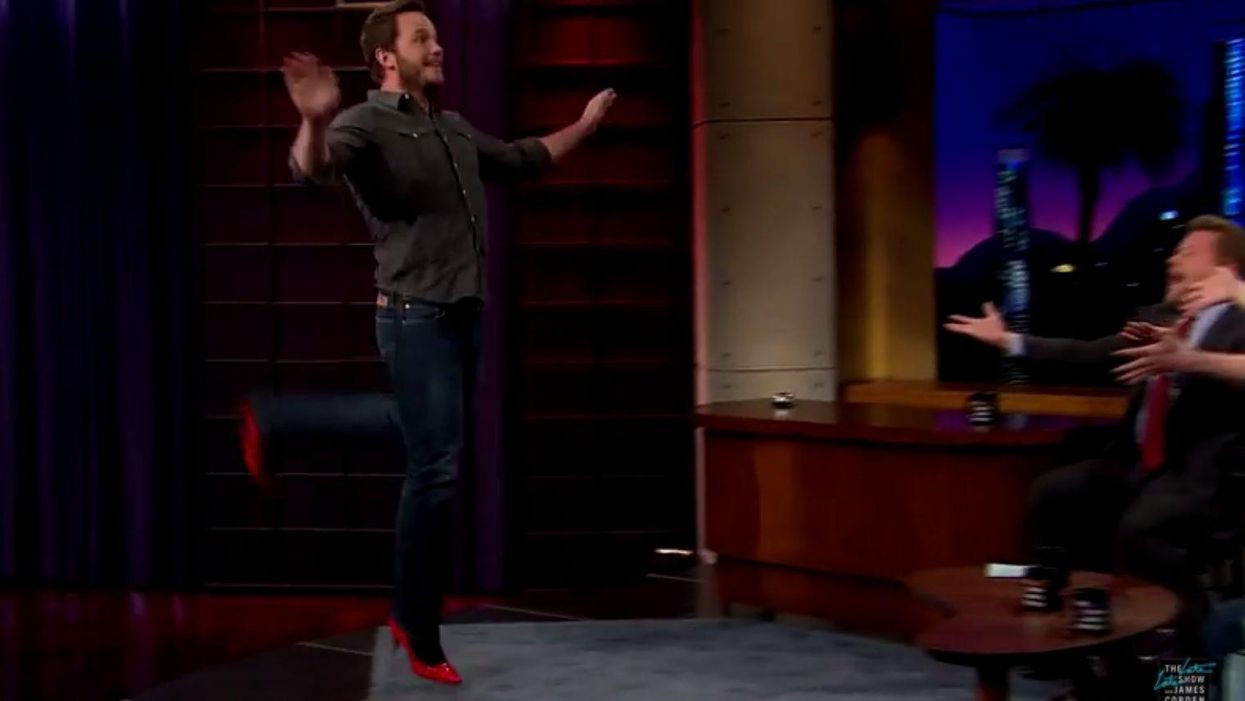 Chris Pratt is surprisingly good at running in high heels