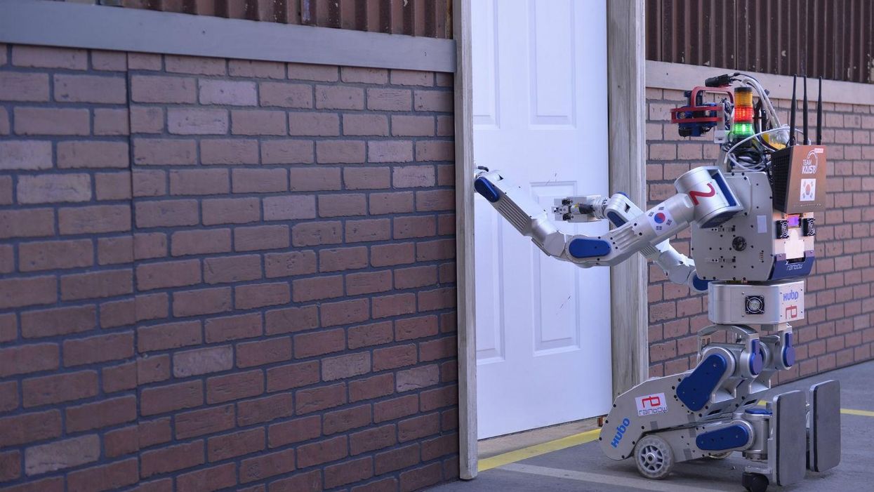 Watching state-of-the-art rescue robots falling over is quite hilarious