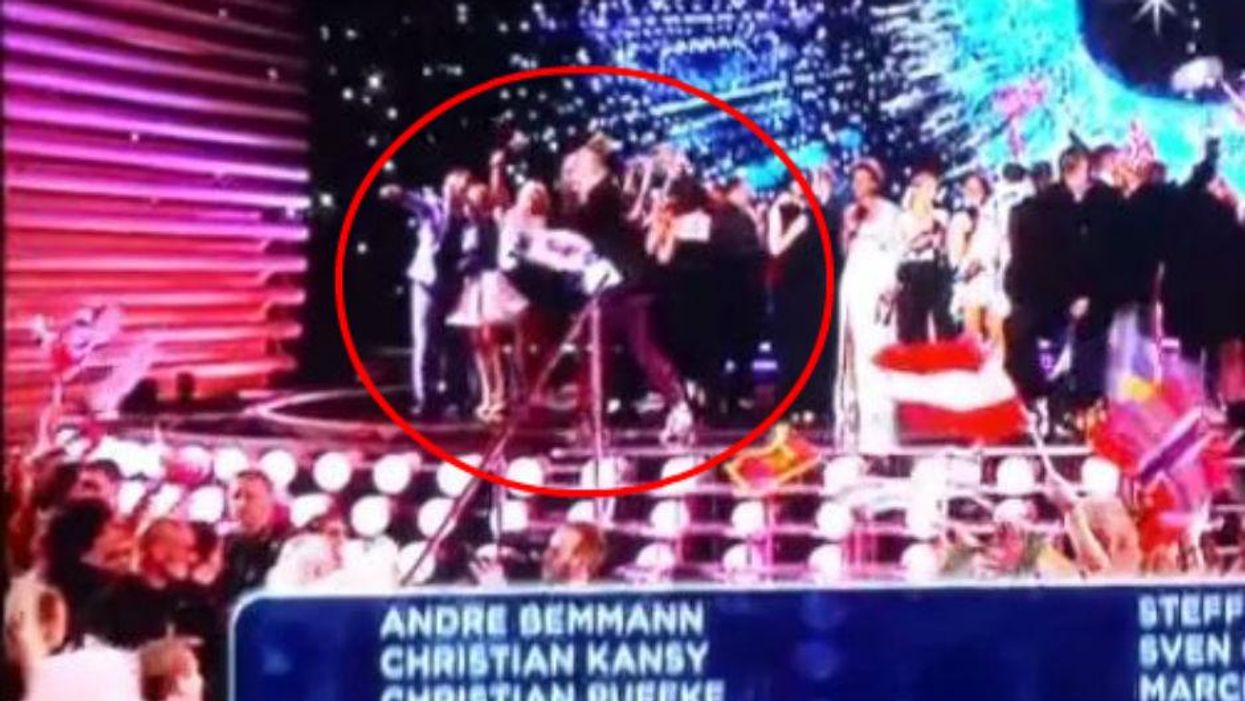 This guy falling over on stage may well have been the highlight of Eurovision