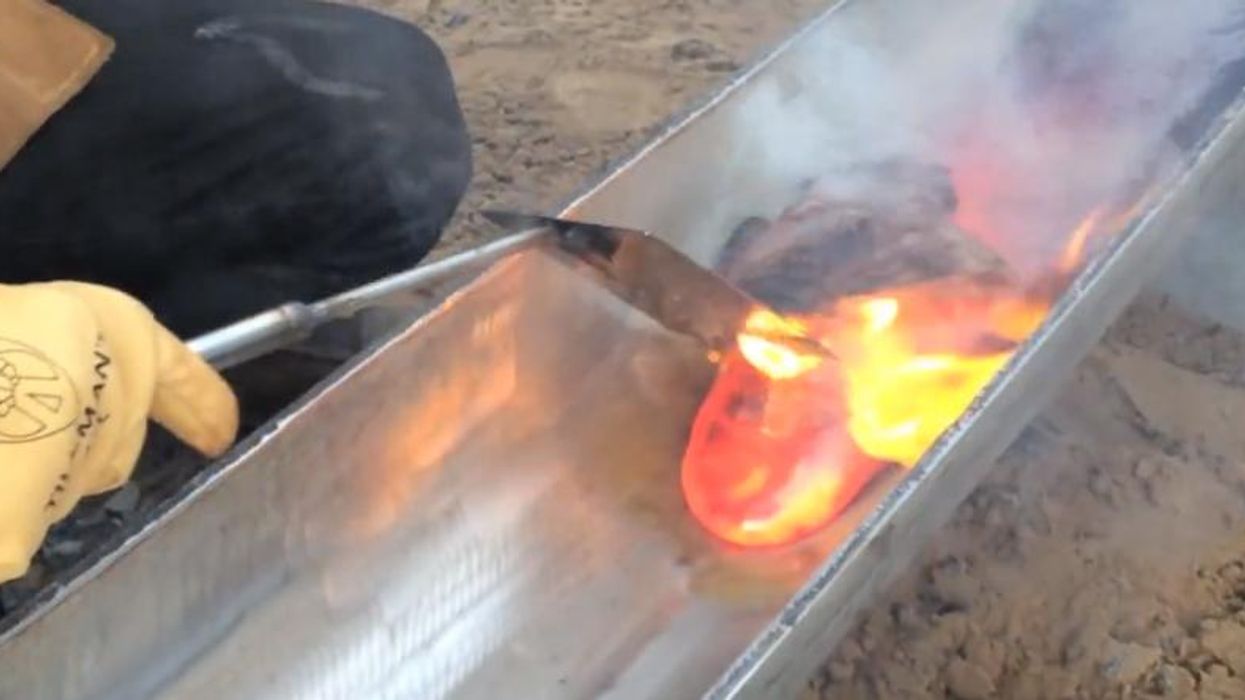 This is what happens when you cook steaks with molten lava