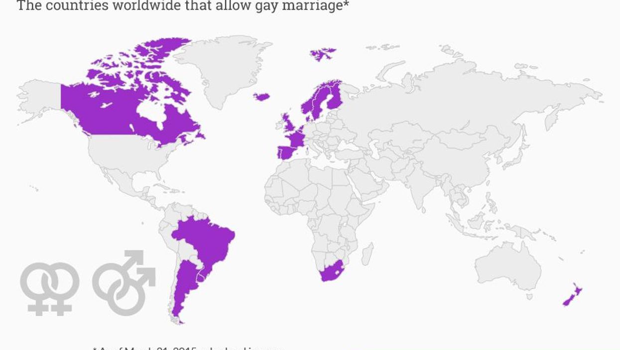 The countries where gay marriage is legal
