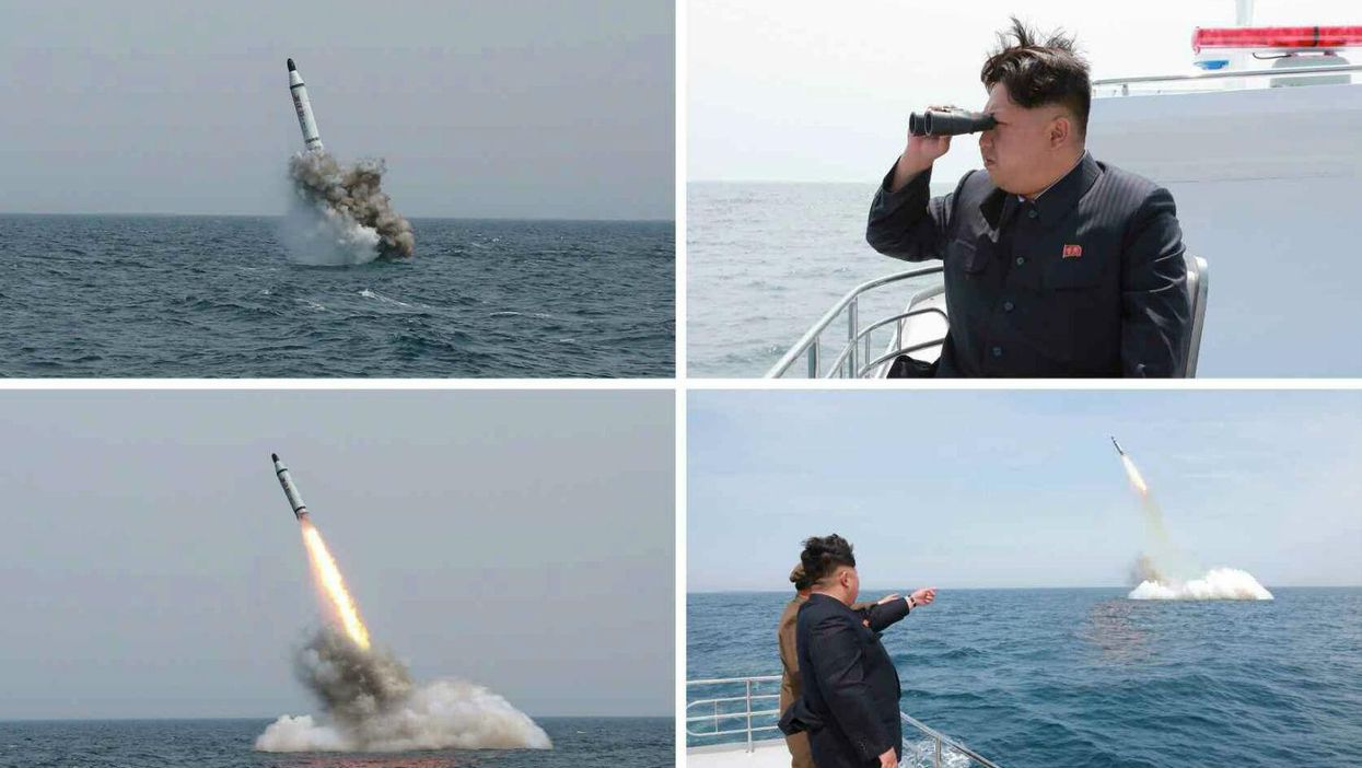 Photos of Kim Jong-un watching a submarine missile launch were doctored, according to experts