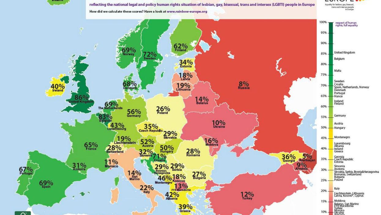 Britain paves the way as the most progressive country in Europe for LGBTI equality