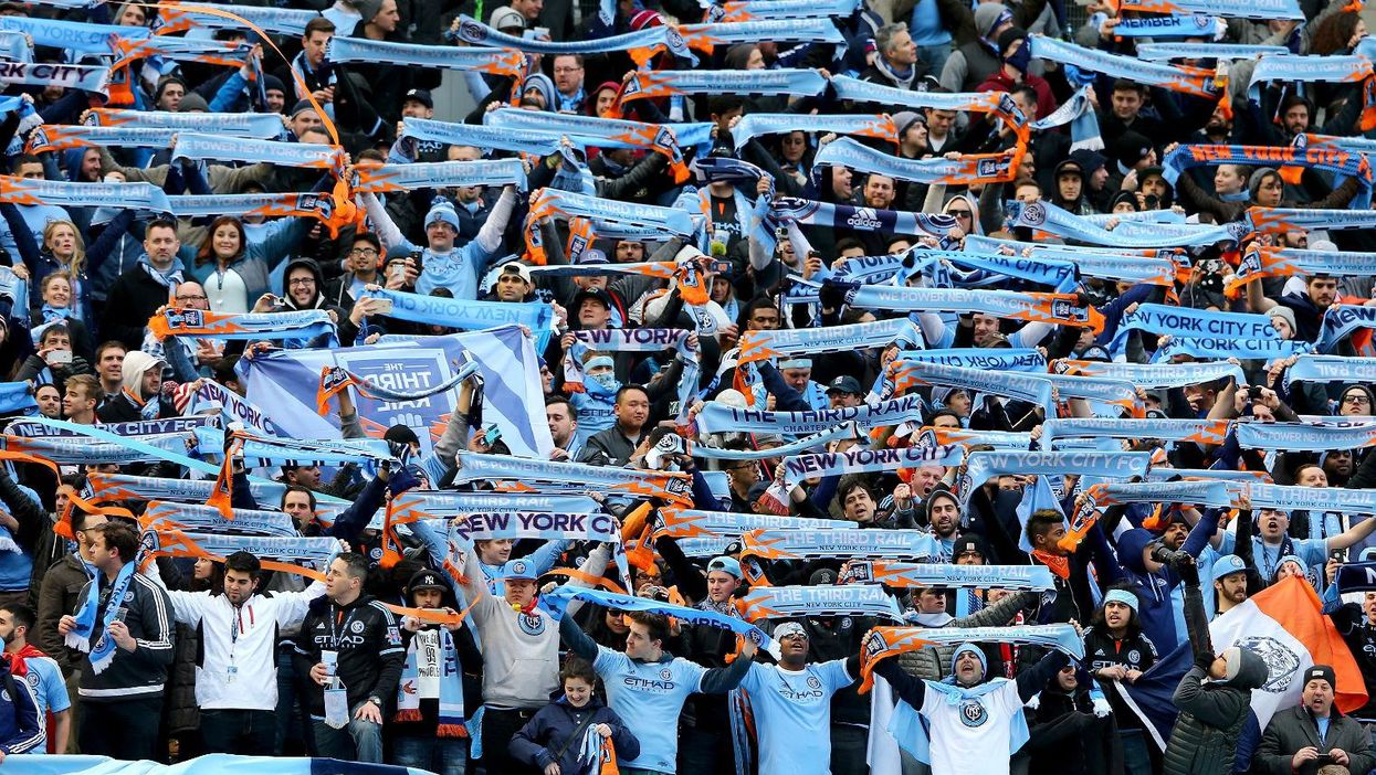 New York City FC hand out song sheets at their home games