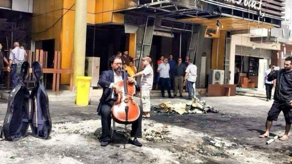In the aftermath of a car bomb in Baghdad, this man sat down and played his cello
