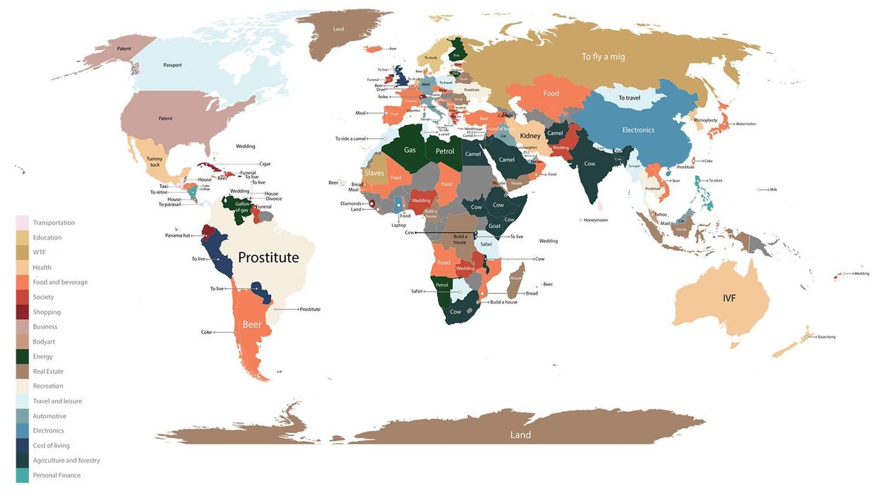 A map of what we want to know about the world according to Google autocomplete searches