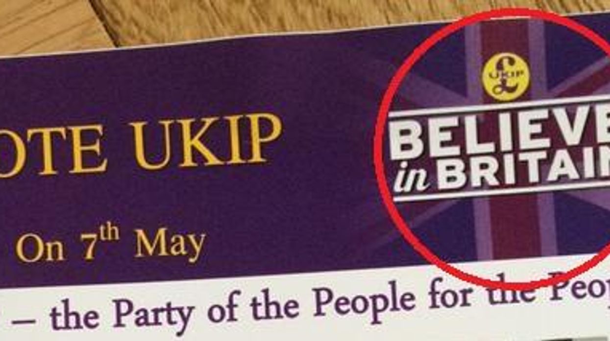 Believe in Britain, claim Ukip leaflets that were printed in Germany