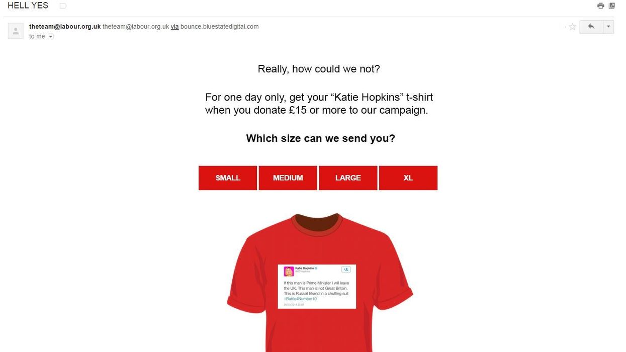Has Labour released a Katie Hopkins election T-shirt? Hell no it hasnt