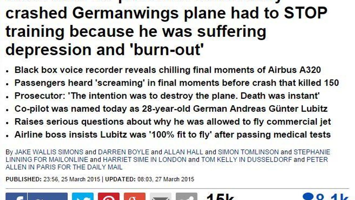 Why the media reports on Germanwings co-pilot Andreas Lubitz and mental health are so unhelpful