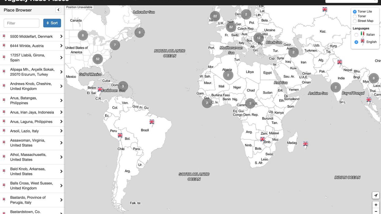 There's nothing not to love about this map of the world's vaguely rude places