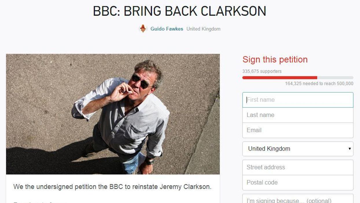 A petition to save Jeremy Clarkson has gone stratospheric - but don't despair