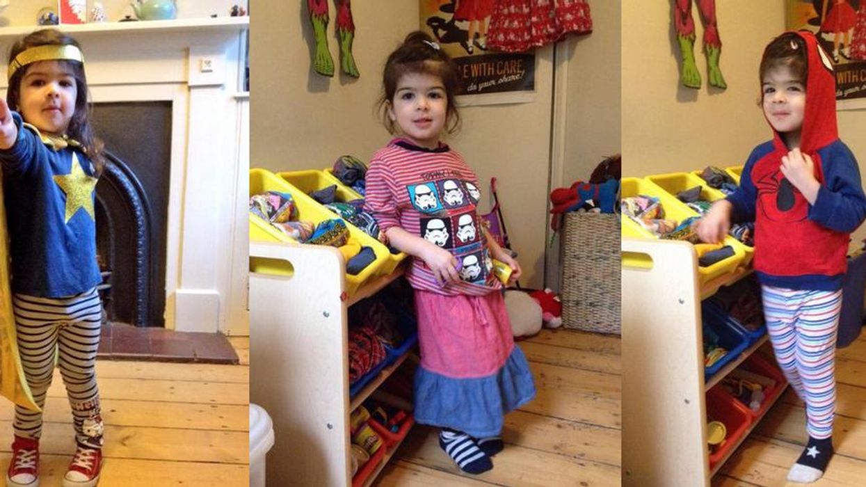 A Dad sick of pink is letting his daughter dress herself, to incredible effect