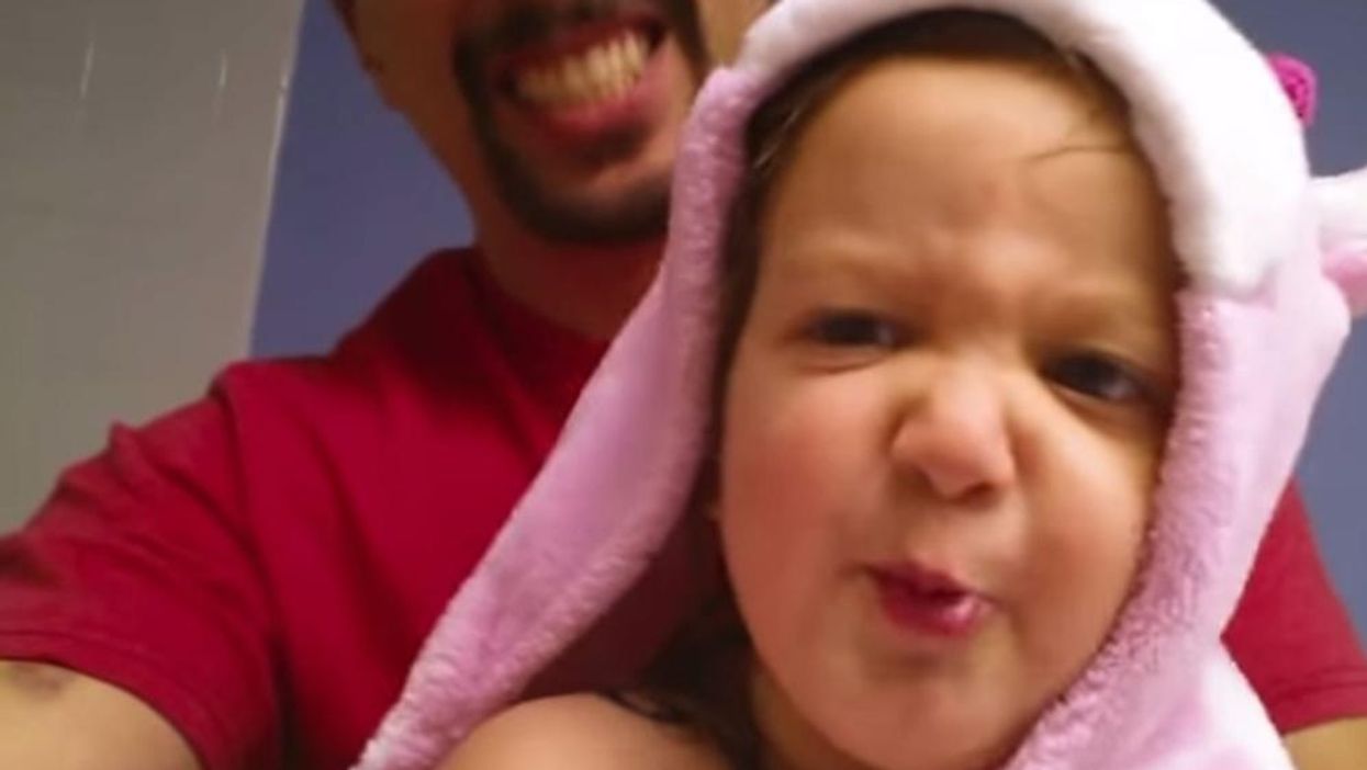 This two-year-old reciting her metal ABCs is adorable