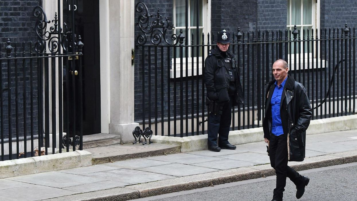 Just the Greek finance minister, rocking up to Downing Street