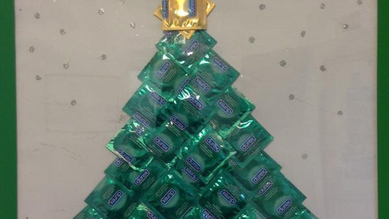 People are getting really, really upset over this condom Christmas tree