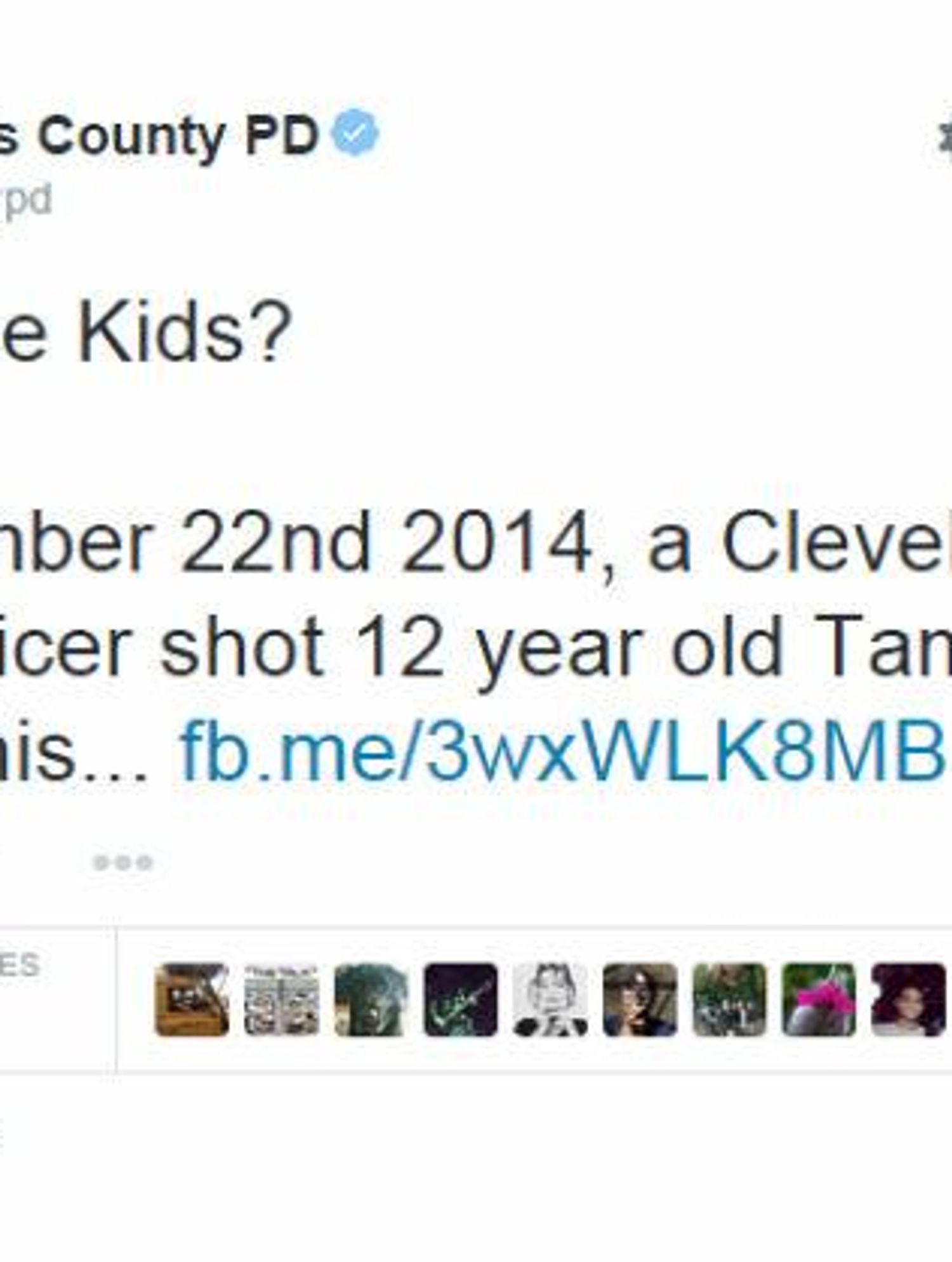 This tweet was sent from a verified police account