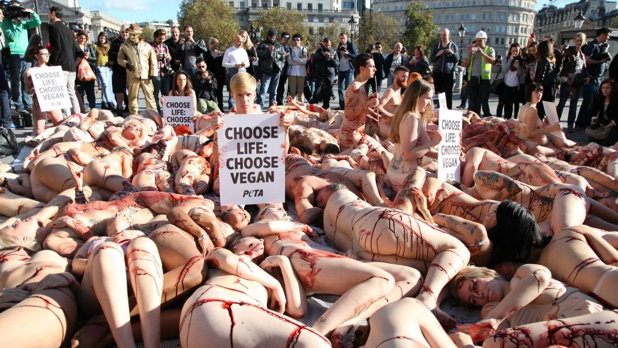 This is why naked and nearly naked people are in Trafalgar Square