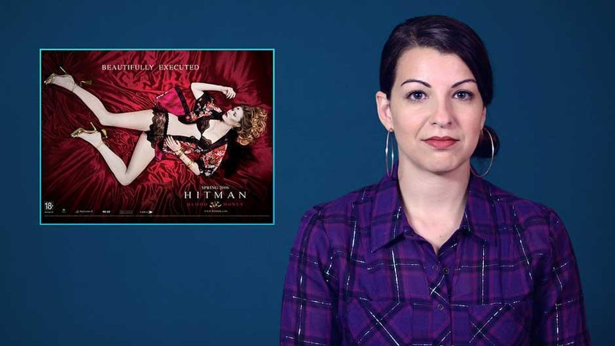The video games brutalised women are used as background decoration in