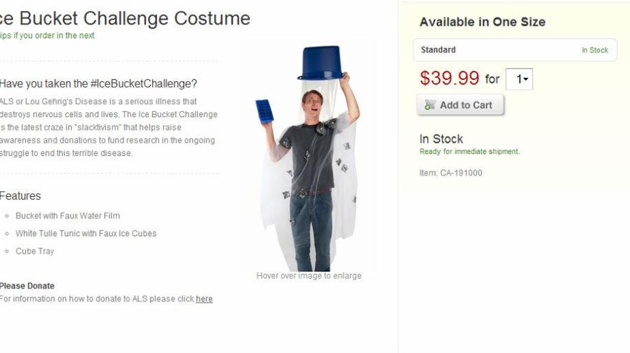 You can buy an ALS ice bucket challenge Halloween costume