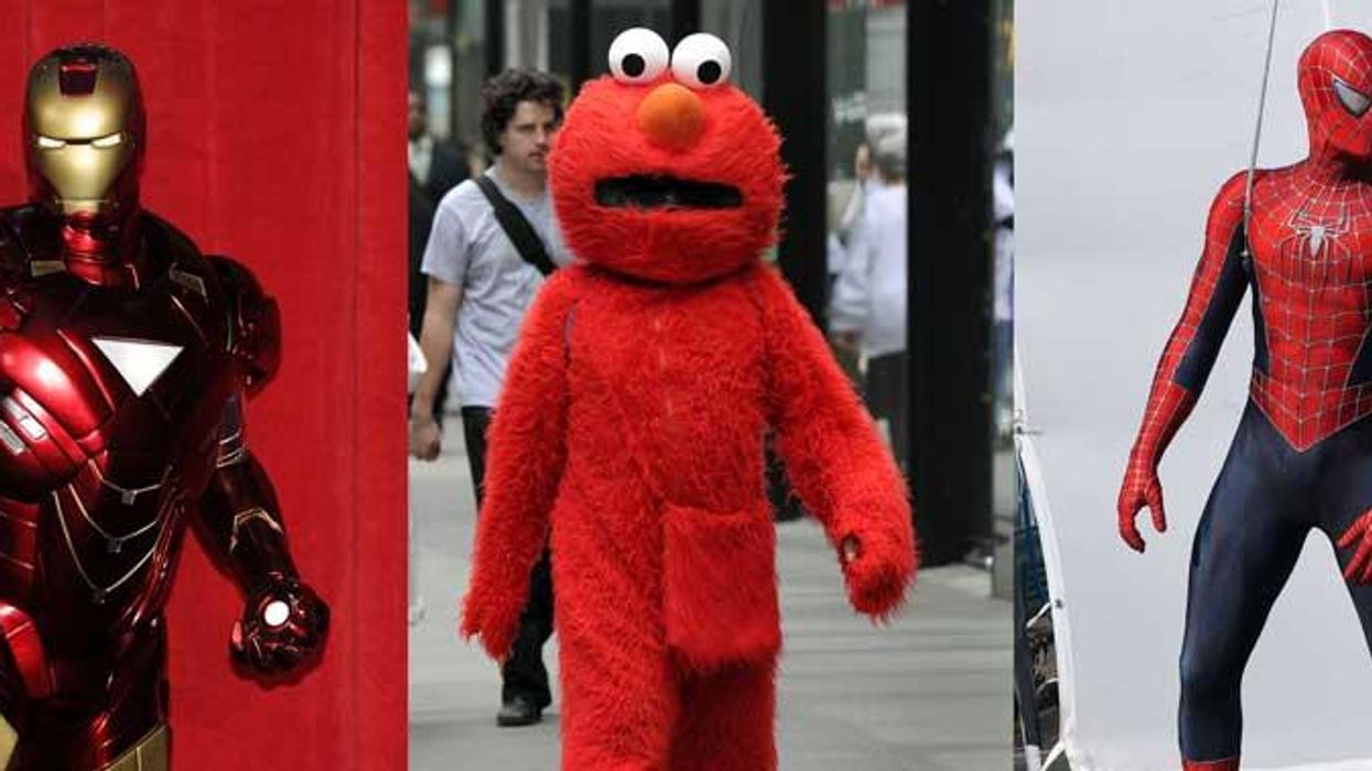 New York police arrest Spider-Man, Elmo and Iron Man