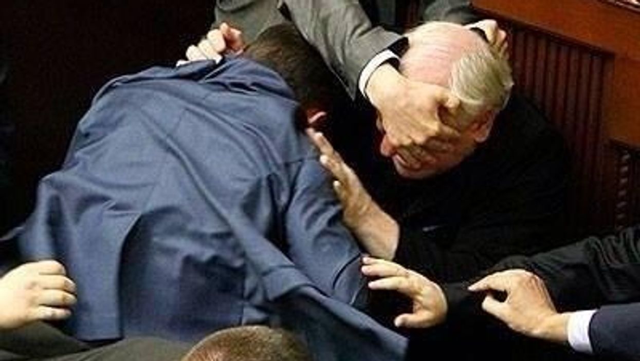 Picture of Ukraine MPs brawling has Renaissance art proportions