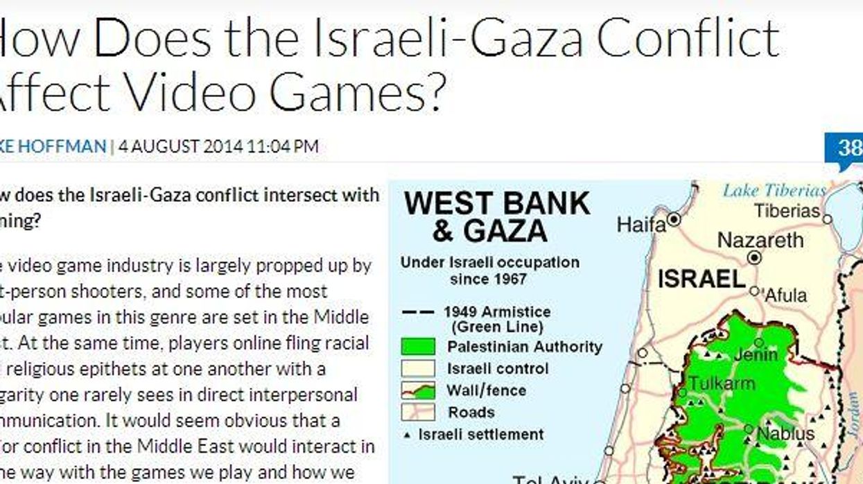 The question on Gaza that no one is asking (apart from a gaming website)